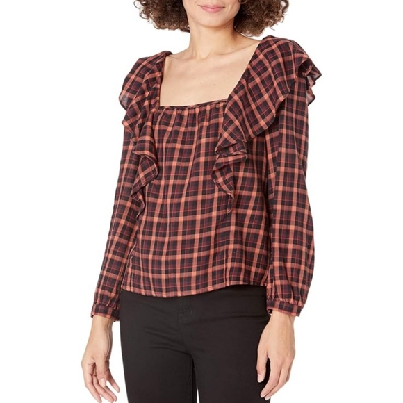 Madewell Plaid Ruffle Blouse - Picture 8 of 8